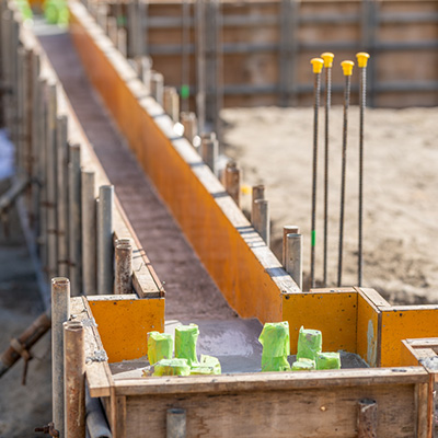 建設現場でのコンクリート打設